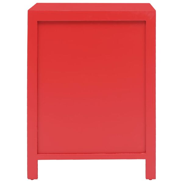 vidaXL Nachtkastje 38x28x52 cm paulowniahout rood