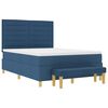 vidaXL Boxspring bed met matras met hoofdeinde Blauw 160 x 200 cm Stof