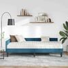vidaXL Hoekbedframe met Matras Anders 2 pcs Blauw Fluweel