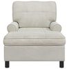 vidaXL Chaise Lounge met kussen Cr&egrave;me 91 x 157 x 91 cm Fluweel