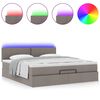 vidaXL Ottoman bed met matras en LED's 160x200cm stof taupe