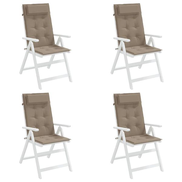 vidaXL Stoelkussens 4 st hoge rug oxford stof taupe