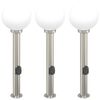 vidaXL Bolderverlichting met stopcontact 3 stuks 80 cm RVS IP44