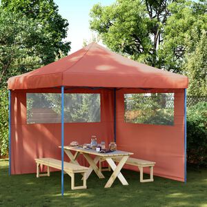 vidaXL Partytent inklapbaar pop-up met 2 zijwanden terracottakleurig