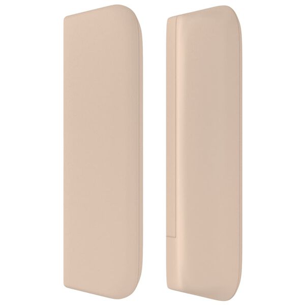 vidaXL Hoofdbord met randen 203x16x78/88 cm kunstleer cappuccinokleur