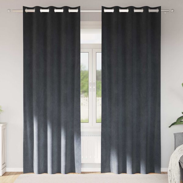 vidaXL Verduisterende gordijnen 2 pcs Lichtgrijs 140 x 225 cm Fluweel