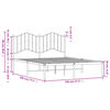 vidaXL Bedframe met hoofdbord metaal wit 140x190 cm
