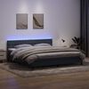 vidaXL Boxspring met matras en LED fluweel donkergrijs 200x210 cm