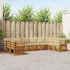 vidaXL Hoekbank Set 10 pcs Natuurlijk en Beige Massief Acaciahout