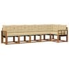 vidaXL Buiten bankenset met kussen 6 pcs Natuurlijk en Beige
