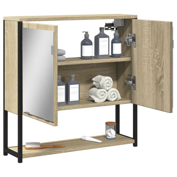 vidaXL Badkamerspiegelkast 60x16x60 cm bewerkt hout sonoma eikenkleur