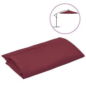 vidaXL Vervangingsdoek voor zweefparasol 300 cm bordeauxrood