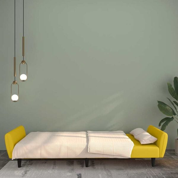 vidaXL Slaapbank 2-zits fluweel geel