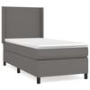 vidaXL Boxspring met matras kunstleer grijs 90x190 cm