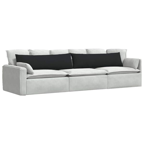 vidaXL Sofa Kussens 2 stuks Zwart 145 x 40 cm Stof
