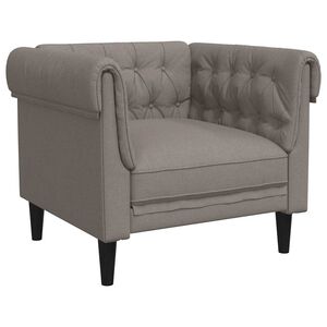 vidaXL Fauteuil Chesterfield-stijl stof taupe