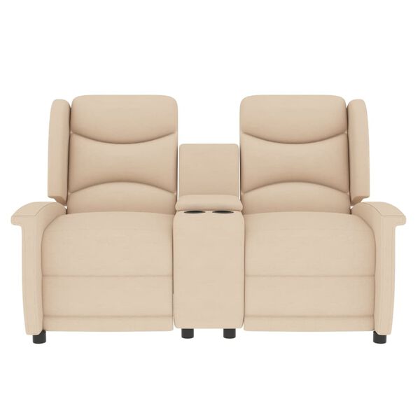 vidaXL Massagestoel 2-zits verstelbaar met bekerhouder crèmekleurig