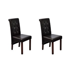 vidaXL Eetkamerstoelen 2 st kunstleer bruin