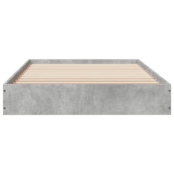 vidaXL Bedframe bewerkt hout betongrijs 75x190 cm