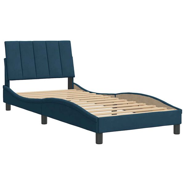 vidaXL Bedframe zonder matras "Hanko" fluweel blauw 90x190 cm