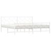 vidaXL Bedframe met hoofd- en voeteneinde metaal wit 200x200 cm