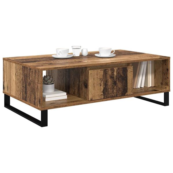 vidaXL Salontafel Oudhout 104 x 60 x 35 cm Bewerkt hout