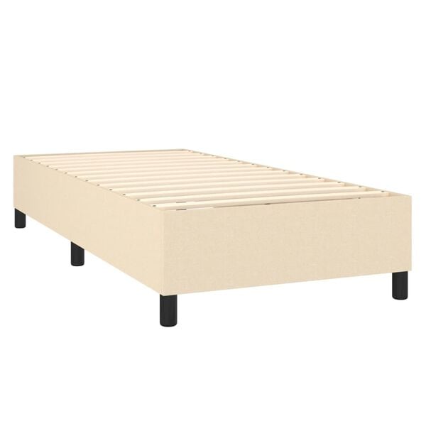 vidaXL Boxspring met matras stof cr&egrave;mekleurig 90x190 cm