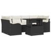 vidaXL Tuin Sofa Set 7 st 6-Aantal zitplaatsen Zwart Poly Rattan