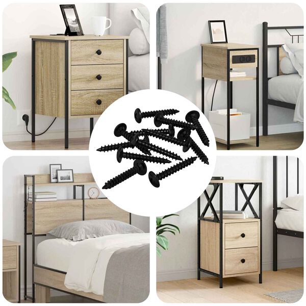 vidaXL Zelftappende Nagel 12 pcs Zwart 4 x 25 mm Staal