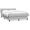 vidaXL Boxspring met matras fluweel lichtgrijs 160x220 cm