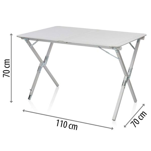 Campart Travel Campingtafel Texas oprolbaar 110x70x70 aluminium