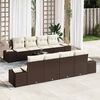 vidaXL Tuin Sofa Set met kussen 7 pcs Bruin en cr&egrave;me poly rattan