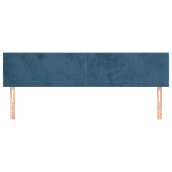 vidaXL Hoofdborden 2 st 80x5x78/88 cm fluweel donkerblauw