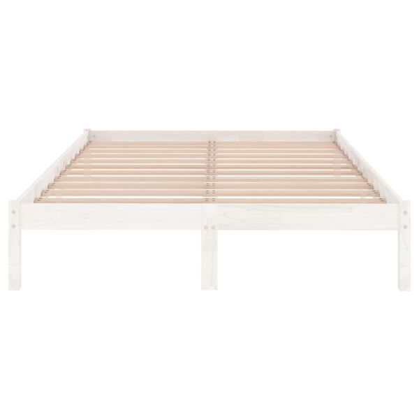 vidaXL Bedframe massief grenenhout wit 140x200 cm