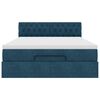 vidaXL Ottoman bed met matras en LED's 140x190cm fluweel donkerblauw