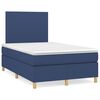 vidaXL Boxspring met matras en LED stof blauw 120x190 cm