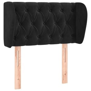 vidaXL Hoofdbord met randen 83x23x78/88 cm fluweel zwart