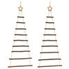 vidaXL Hangende kerstbomen met topsterren 2 st 55x120 cm natuurlijke tak