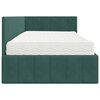 vidaXL Hoekbedframe met Matras met matras 2 pcs Groen Fluweel