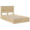 vidaXL Opslag bed met lade Sonoma Eiken 120 x 200 cm Bewerkt hout