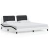 vidaXL Bedframe met LED zonder matras "Zadar" wit en zwart 200x200 cm