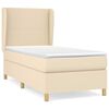 vidaXL Boxspring met matras stof cr&egrave;mekleurig 90x200 cm