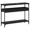 vidaXL Wandtafel met plank Zwart eiken 100 x 29 x 75 cm Bewerkt hout