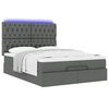 vidaXL Ottoman bed met matras en LED's 140x190cm stof donkergrijs