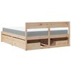 vidaXL Bed met lades en matras massief grenenhout 160x200 cm