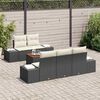 vidaXL Tuinbankenset met opslag 6 pcs Zwart en Cr&egrave;me poly rattan