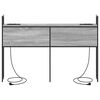 vidaXL Opberghoofdbord met Oplaadstation met plank Grijs sonoma 140 cm
