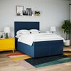 vidaXL Boxspring met matras stof blauw 140x190 cm