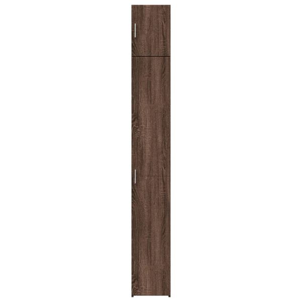 vidaXL Opbergkast smal 30x42,5x225 cm bewerkt hout bruin eikenkleurig