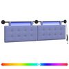 vidaXL Hangend hoofdbord Met LED-verlichting Jeans Blauw Stof